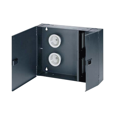PANDUIT - Caja de Conexión de Fibra Óptica, Para Montaje en Pared, Acepta 4 Placas Acopladoras FAP o FMP, Hasta 96 Fibras, Color Negro