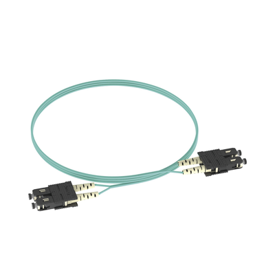 PANDUIT - Jumper de Fibra Optica Multimodo 50/125 OM3, SC-SC Duplex, OFNR (Riser), Color Aqua, 2 Metros (6.56 Pies)