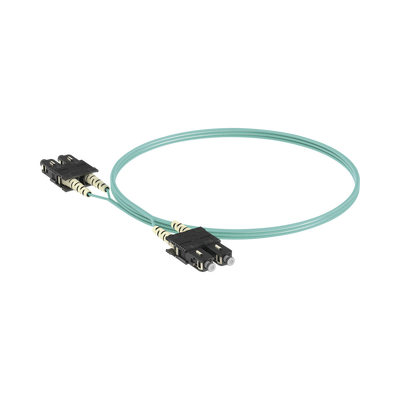 PANDUIT - Jumper de Fibra Optica Multimodo 50/125 OM3, SC-SC Duplex, OFNR (Riser), Color Aqua, 3 Metros (9.84 Pies)