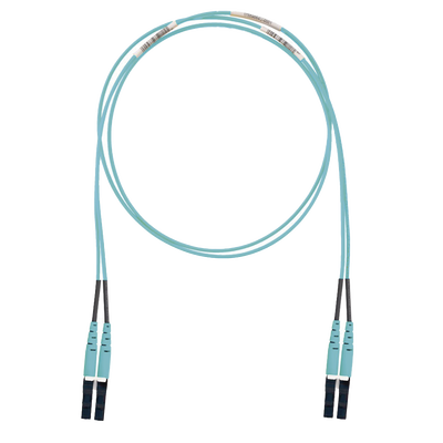 PANDUIT - Jumper de Fibra Optica Multimodo 50/125 OM3, LC-LC Duplex, LSZH (Cero Halógenos), Color Aqua, 2 Metros (6.56 Pies)