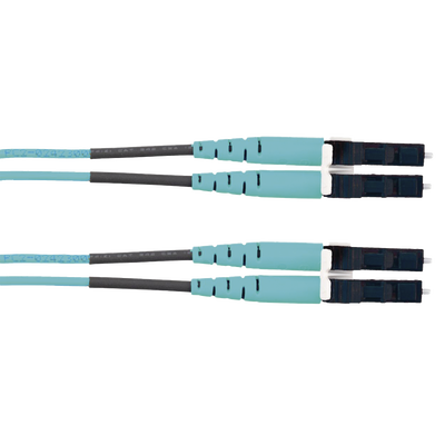 PANDUIT - Jumper de Fibra Optica Multimodo 50/125 OM3, LC-LC Duplex, LSZH (Cero Halógenos), Color Aqua, 2 Metros (6.56 Pies)