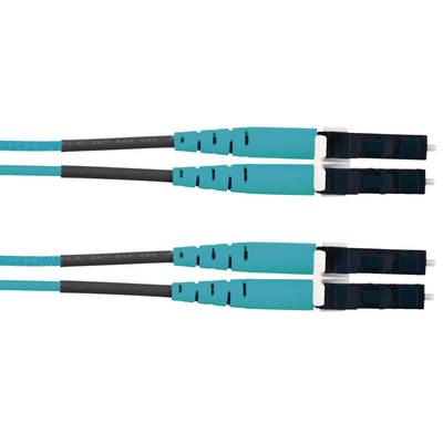 PANDUIT - Jumper de Fibra Optica Multimodo 50/125 OM3, LC-LC Duplex, LSZH (Cero Halógenos), Color Aqua, 3 Metros (9.84 Pies)