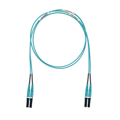 PANDUIT - Jumper de Fibra Optica Multimodo 50/125 OM3, LC-LC Duplex, LSZH (Cero Halógenos), Color Aqua, 3 Metros (9.84 Pies)