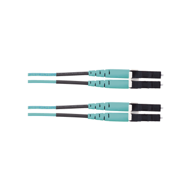 PANDUIT - Jumper de Fibra Optica Multimodo 50/125 OM3, LC-LC Duplex, LSZH (Cero Halógenos), Color Aqua, 10 Metros (32.81 Pies)