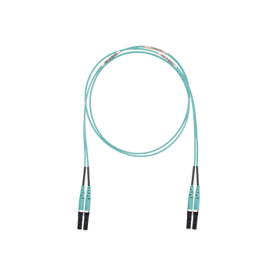 PANDUIT - Jumper de Fibra Optica Multimodo 50/125 OM3, LC-LC Duplex, LSZH (Cero Halógenos), Color Aqua, 10 Metros (32.81 Pies)