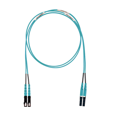 PANDUIT - Jumper de Fibra Optica Multimodo 50/125 OM3, LC-SC Duplex, LSZH (Cero Halógenos), Color Aqua, 2 Metros (6.56 Pies)