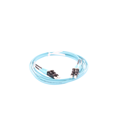 PANDUIT - Jumper de Fibra Optica Multimodo 50/125 OM3, LC-LC Duplex, OFNR (Riser), Color Aqua, 1 Metro (3.28 Pies)