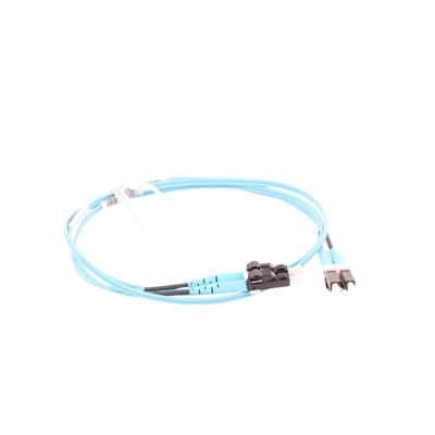 PANDUIT - Jumper de Fibra Optica Multimodo 50/125 OM3, LC-LC Duplex, OFNR (Riser), Color Aqua, 1 Metro (3.28 Pies)