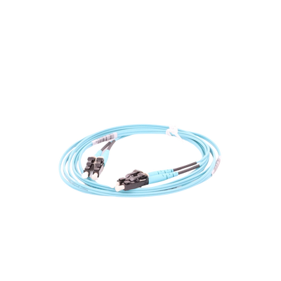 PANDUIT - Jumper de Fibra Optica Multimodo 50/125 OM3, LC-LC Duplex, OFNR (Riser), Color Aqua, 2 Metros (6.56 Pies)