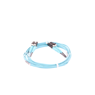 PANDUIT - Jumper de Fibra Optica Multimodo 50/125 OM3, LC-LC Duplex, OFNR (Riser), Color Aqua, 2 Metros (6.56 Pies)