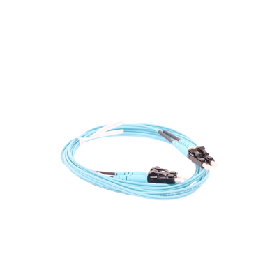 PANDUIT - Jumper de Fibra Optica Multimodo 50/125 OM3, LC-LC Duplex, OFNR (Riser), Color Aqua, 2 Metros (6.56 Pies)