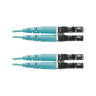 PANDUIT - Jumper de Fibra Optica Multimodo 50/125 OM3, LC-LC Duplex, OFNR (Riser), Color Aqua, 3 Metros (9.84 Pies)