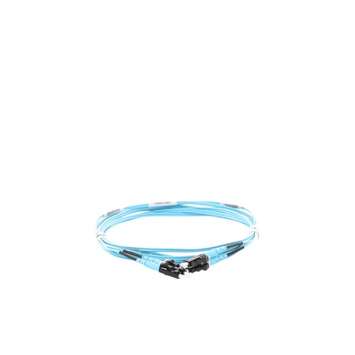 PANDUIT - Jumper de Fibra Optica Multimodo 50/125 OM3, LC-LC Duplex, OFNR (Riser), Color Aqua, 3 Metros (9.84 Pies)