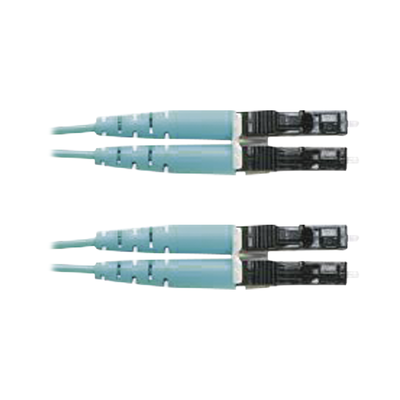 PANDUIT - Jumper de Fibra Optica Multimodo 50/125 OM3, LC-LC Duplex, OFNR (Riser), Color Aqua, 4 Metros (13.12 Pies)