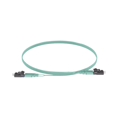 PANDUIT - Jumper de Fibra Optica Multimodo 50/125 OM3, LC-LC Duplex, OFNR (Riser), Color Aqua, 5 Metros (16.40 Pies)