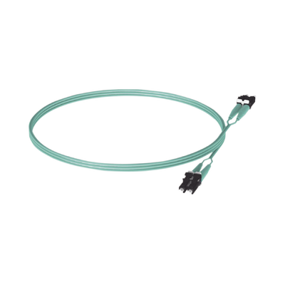 PANDUIT - Jumper de Fibra Optica Multimodo 50/125 OM3, LC-LC Duplex, OFNR (Riser), Color Aqua, 5 Metros (16.40 Pies)