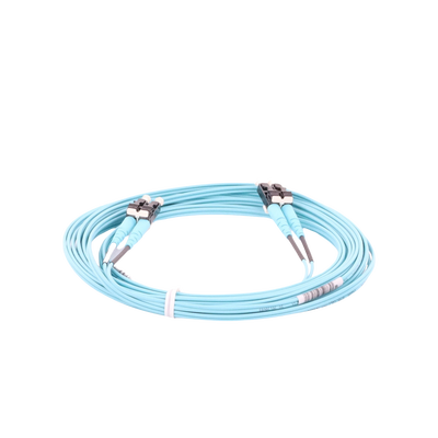 PANDUIT - Jumper de Fibra Optica Multimodo 50/125 OM3, LC-LC Duplex, OFNR (Riser), Color Aqua, 5 Metros (16.40 Pies)