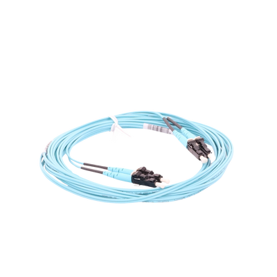 PANDUIT - Jumper de Fibra Optica Multimodo 50/125 OM3, LC-LC Duplex, OFNR (Riser), Color Aqua, 5 Metros (16.40 Pies)