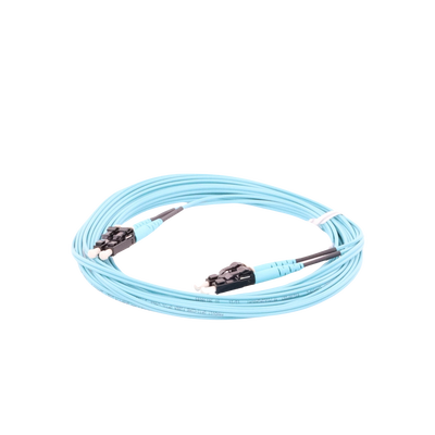 PANDUIT - Jumper de Fibra Optica Multimodo 50/125 OM3, LC-LC Duplex, OFNR (Riser), Color Aqua, 5 Metros (16.40 Pies)