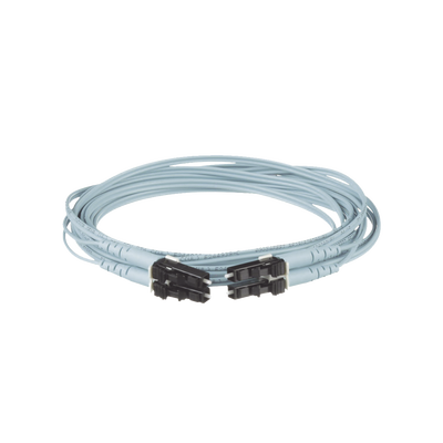 PANDUIT - Jumper de Fibra Optica Multimodo 50/125 OM3, LC-LC Duplex, OFNR (Riser), Color Aqua, 7 Metros (22.97 Pies)