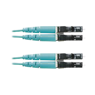 PANDUIT - Jumper de Fibra Optica Multimodo 50/125 OM3, LC-LC Duplex, OFNR (Riser), Color Aqua, 9 Metros (29.53 Pies)