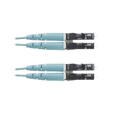 PANDUIT - Jumper de Fibra Optica Multimodo 50/125 OM3, LC-LC Duplex, OFNR (Riser), Color Aqua, 25 Metros (82.02 Pies)
