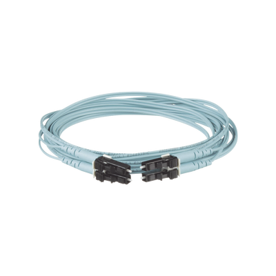 PANDUIT - Jumper de Fibra Optica Multimodo 50/125 OM3, LC-LC Duplex, OFNR (Riser), Color Aqua, 25 Metros (82.02 Pies)