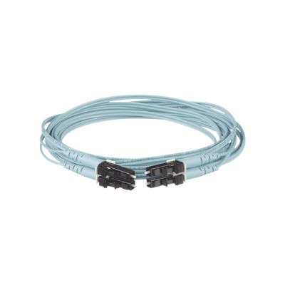 PANDUIT - Jumper de Fibra Optica Multimodo 50/125 OM3, LC-LC Duplex, OFNR (Riser), Color Aqua, 25 Metros (82.02 Pies)
