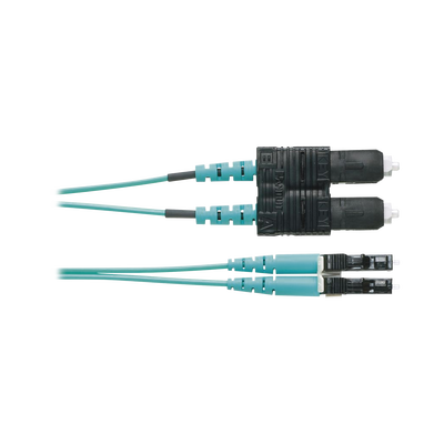 PANDUIT - Jumper de Fibra Optica Multimodo 50/125 OM3, LC-SC Duplex, OFNR (Riser), Color Aqua, 1 Metro (3.28 Pies)