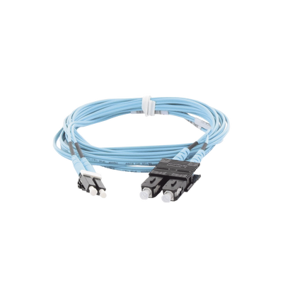 PANDUIT - Jumper de Fibra Optica Multimodo 50/125 OM3, LC-SC Duplex, OFNR (Riser), Color Aqua, 10 Metros (32.81 Pies)