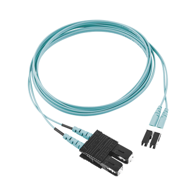 PANDUIT - Jumper de Fibra Optica Multimodo 50/125 OM3, LC-SC Duplex, OFNR (Riser), Color Aqua, 30 Metros (98.43 Pies)