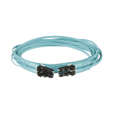 PANDUIT - Jumper de Fibra Optica Multimodo 50/125 OM4, LC-LC Duplex, OFNR (Riser), Color Aqua, 1 Metro (3.28 Pies)