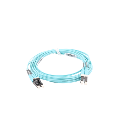 PANDUIT - Jumper de Fibra Optica Multimodo 50/125 OM4, LC-LC Duplex, OFNR (Riser), Color Aqua, 3 Metros (9.84 Pies)