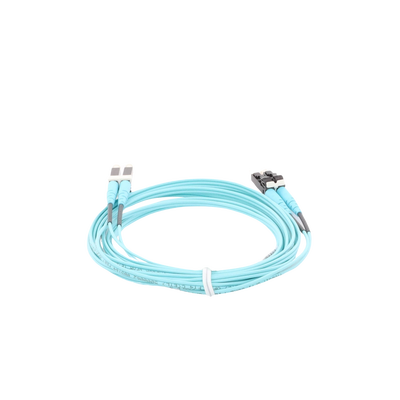 PANDUIT - Jumper de Fibra Optica Multimodo 50/125 OM4, LC-LC Duplex, OFNR (Riser), Color Aqua, 3 Metros (9.84 Pies)