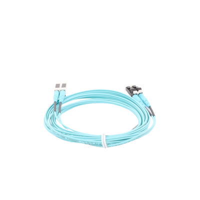 PANDUIT - Jumper de Fibra Optica Multimodo 50/125 OM4, LC-LC Duplex, OFNR (Riser), Color Aqua, 3 Metros (9.84 Pies)