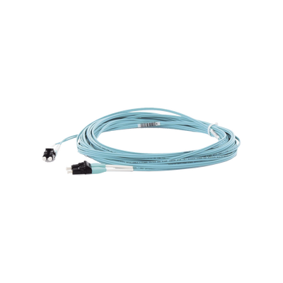 PANDUIT - Jumper de Fibra Optica Multimodo 50/125 OM4, LC-LC Duplex, OFNR (Riser), Color Aqua, 10 Metros (32.81 Pies)