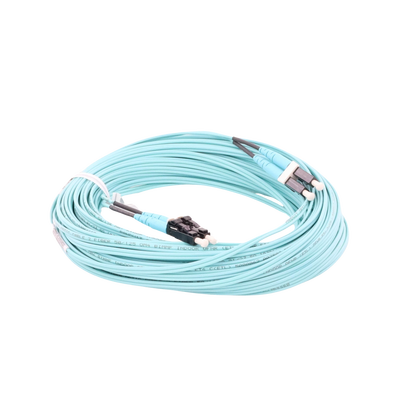 PANDUIT - Jumper de Fibra Optica Multimodo 50/125 OM4, LC-LC Duplex, OFNR (Riser), Color Aqua, 20 Metros (65.62 Pies)
