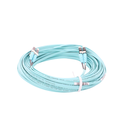 PANDUIT - Jumper de Fibra Optica Multimodo 50/125 OM4, LC-LC Duplex, OFNR (Riser), Color Aqua, 20 Metros (65.62 Pies)