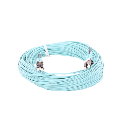 PANDUIT - Jumper de Fibra Optica Multimodo 50/125 OM4, LC-LC Duplex, OFNR (Riser), Color Aqua, 20 Metros (65.62 Pies)