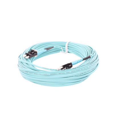 PANDUIT - Jumper de Fibra Optica Multimodo 50/125 OM4, LC-LC Duplex, OFNR (Riser), Color Aqua, 20 Metros (65.62 Pies)