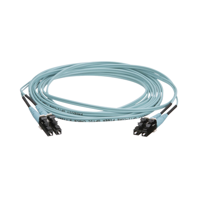 PANDUIT - Jumper de Fibra Optica Multimodo 50/125 OM4, LC-LC Duplex, OFNR (Riser), Color Aqua, 20 Metros (65.62 Pies)