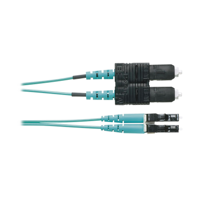 PANDUIT - Jumper de Fibra Optica Multimodo 50/125 OM4, LC-SC Duplex, OFNR (Riser), Color Aqua, 1 Metro (3.28 Pies)