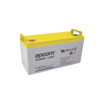 EPCOM POWERLINE - Batería de GEL / Ciclo profundo  / 12 V @ 120 Ah / Ciclo profundo / Uso en Aplicaciones Fotovoltaicas y de Respaldo