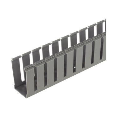 PANDUIT - Canaleta Ranurada de PVC sin Tapa, Tipo G, 2.25 in de Ancho, 2.12 in de Alto y 1828.8 mm de Largo, Color Gris