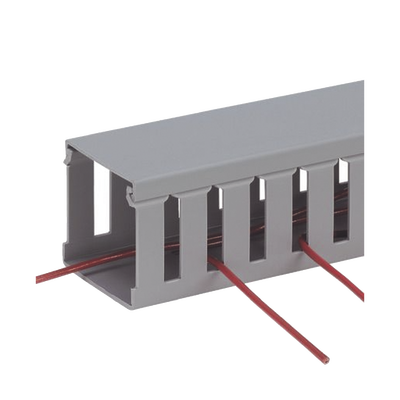 PANDUIT - Canaleta Ranurada de PVC sin Tapa, Tipo G, 3.25 in de Ancho, 3.12 in de Alto y 1828.8 mm de Largo, Color Gris