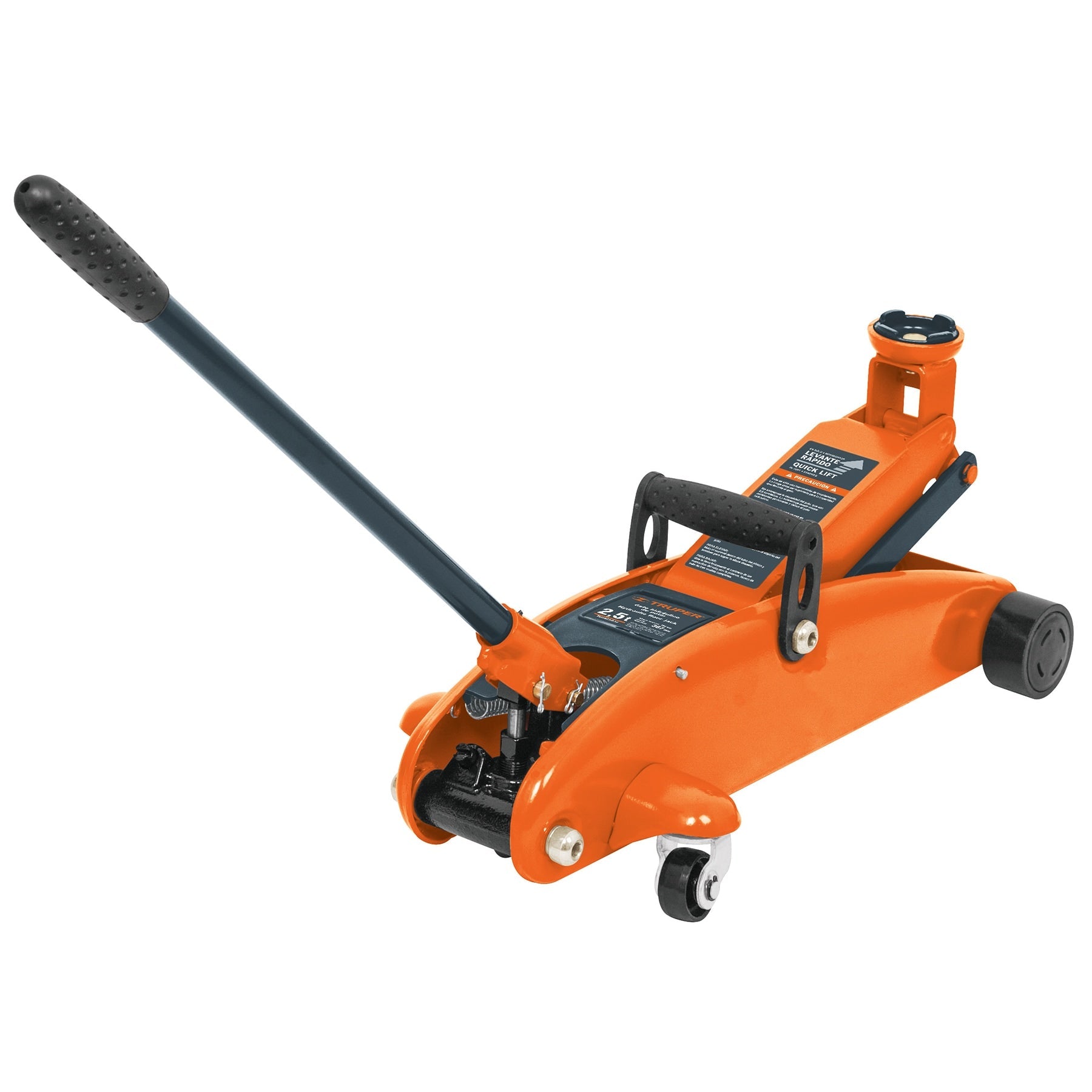 Gato hidraulico de patin 2.5t, elevacion rapida, con maletin