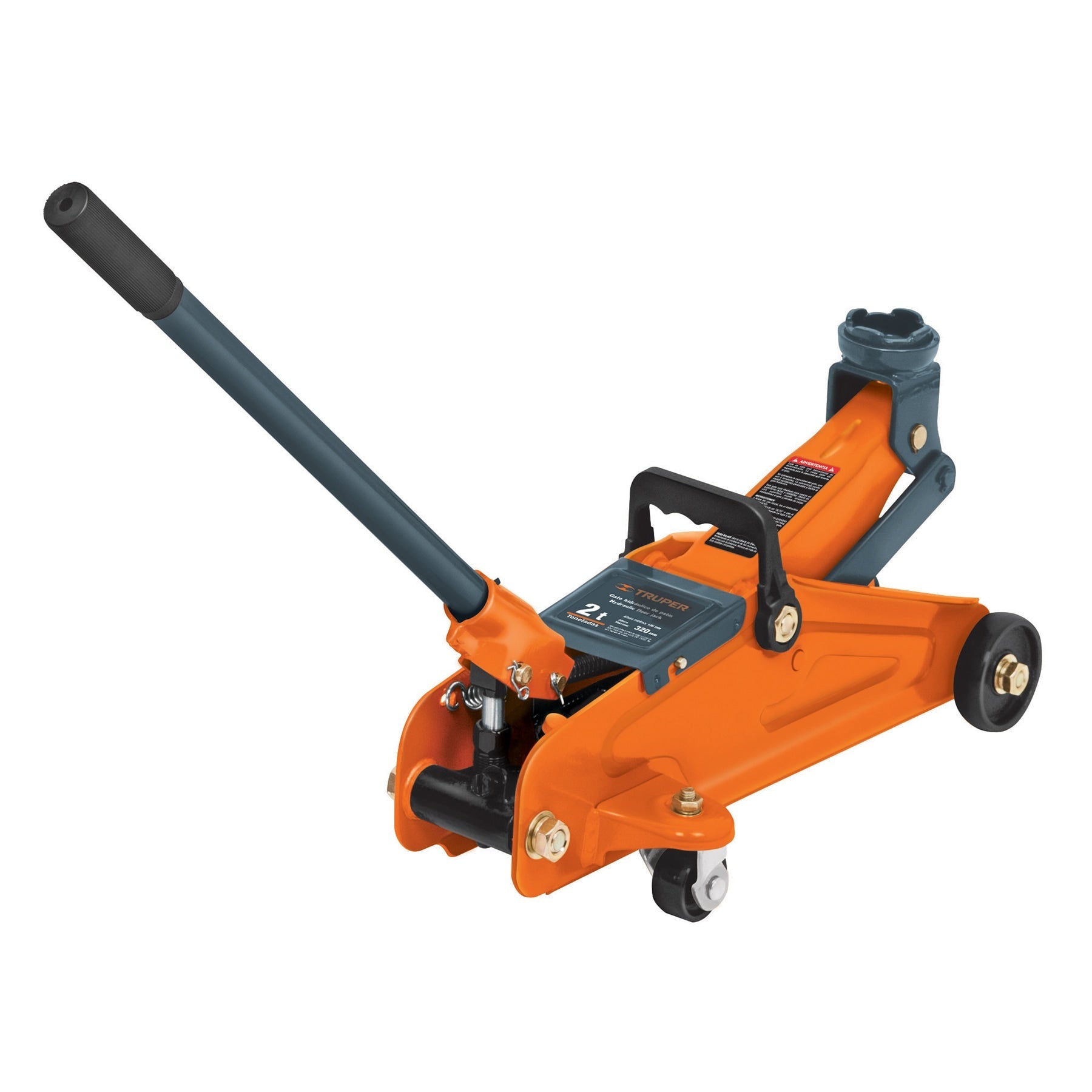 Gato hidraulico de patin, 2t, 30 movimientos, Truper
