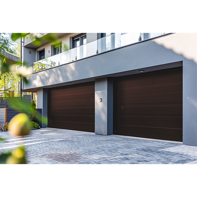 ACCESSPRO - Puerta de Garage D / Alta calidad / 14x8 pies / 1 3/4" Aislante Termico / Estilo Americana / Imitacion Madera / BLACK WALNUT .