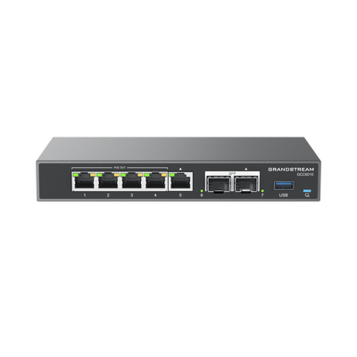 GRANDSTREAM - 4 en 1: Firewall Nueva Generación, Router, IP PBX (24 usuarios / 8 llamadas), Switch Gigabit de 5 Puertos (4 PoE) y 2 Puertos SFP 2.5 Gigabit