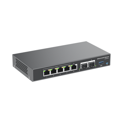 GRANDSTREAM - 4 en 1: Firewall Nueva Generación, Router, PBX IP, Switch Gigabit de 5 Puertos (4 PoE) y 2 Puertos SFP 2.5 Gigabit